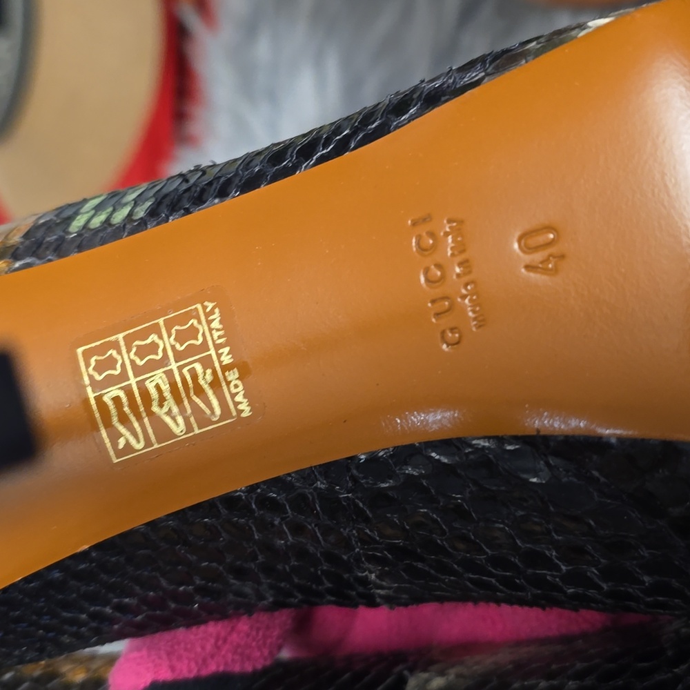 Gucci Multi Color Betty Platform Python Skin Pumps - image 6